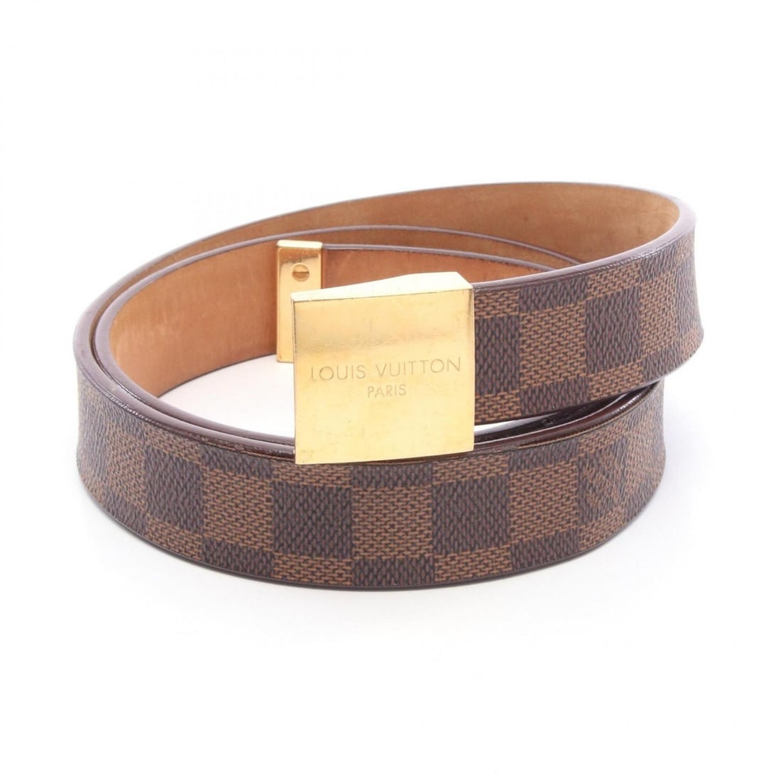 Louis Vuitton LOUIS VUITTON Ceinture Carrée Damier Ebene Belt for Men, Brown, M6802: --- Catalog ---Category: SizeWidth: 3cm / 1.18''Length: 85cm - 95cm / 33.46'' - 37.4''Category: DesignType: Standard beltColor: BrownGender: MenMaterial (Strap): PVC Category: GeneralBrand: Louis Vuit