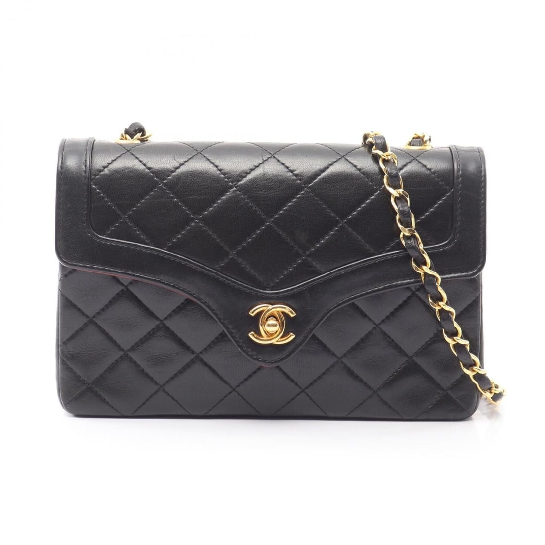 Chanel Matelassé Shoulder Bag/Handbag, Lambskin Leather, Women's, Black (1 of 15)
