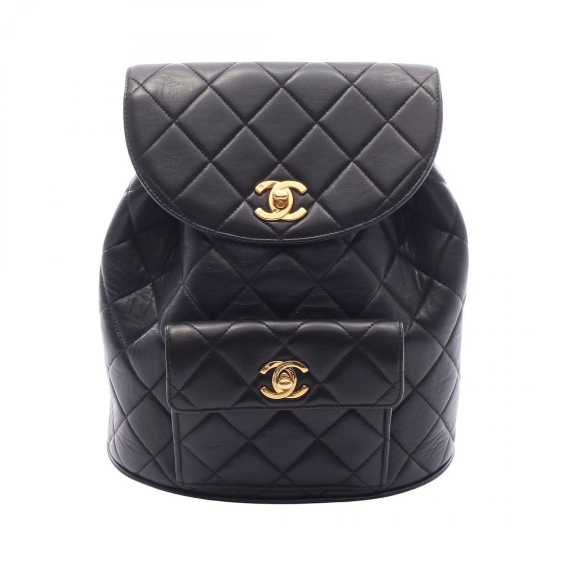 Chanel Matelassé Backpack/Handbag, Lambskin Leather, Women's, Black: --- Catalog ---Category: SizeSize (HxWxD): 25cm x 21cm x 10cm / 9.84'' x 8.26'' x 3.93''Category: DesignType: Backpack, HandbagColor: BlackGender: WomenMaterial: Leather Leather/Fur Type: LambskinCate