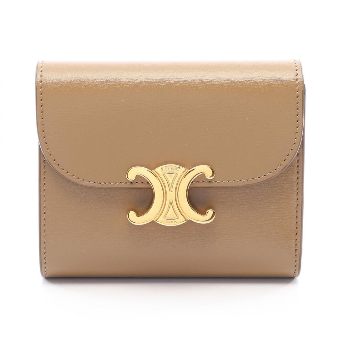 Celine Triomphe Small Flap Wallet, Tri-fold Leather, Women's, Gray: --- Catalog ---Category: SizeSize (HxWxD): 8.5cm x 10cm x 2.5cm / 3.34'' x 3.93'' x 0.98''Category: DesignType: Wallet (tri-fold)Color: GrayGender: WomenMaterial: Leather Category: GeneralBrand: