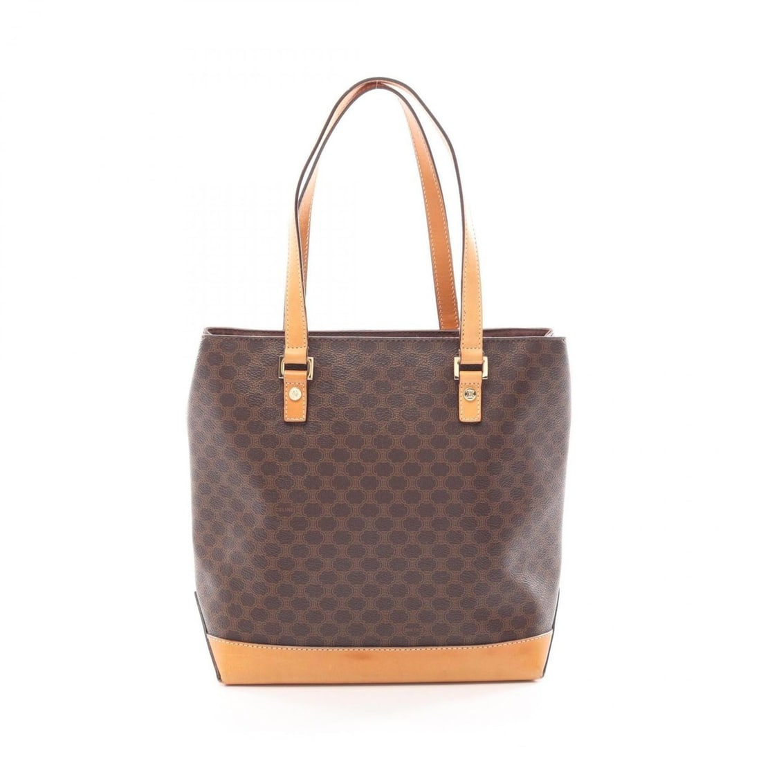 Celine Macadam Tote Bag Handbag, Coated Canvas Leather, Women's, Brown/Beige (1 of 12)