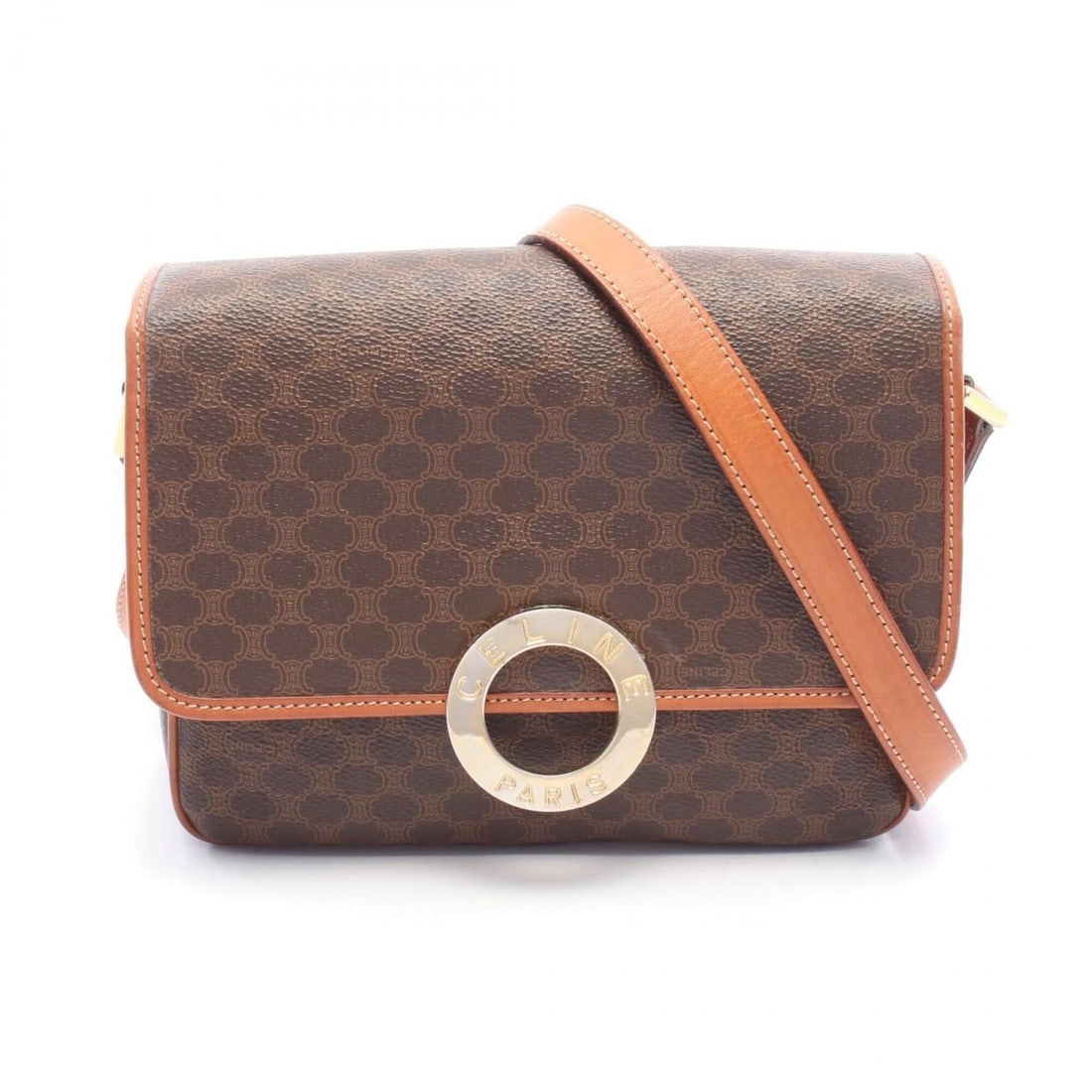 Celine Macadam Shoulder Bag/Handbag, Coated Canvas and Leather, Women's, Brown: --- Catalog ---Category: SizeSize (HxWxD): 16.5cm x 22.5cm x 6cm / 6.49'' x 8.85'' x 2.36''Category: DesignType: Handbag, Shoulder bagColor: BrownGender: WomenMaterial: Coated canvas , Leather Categor