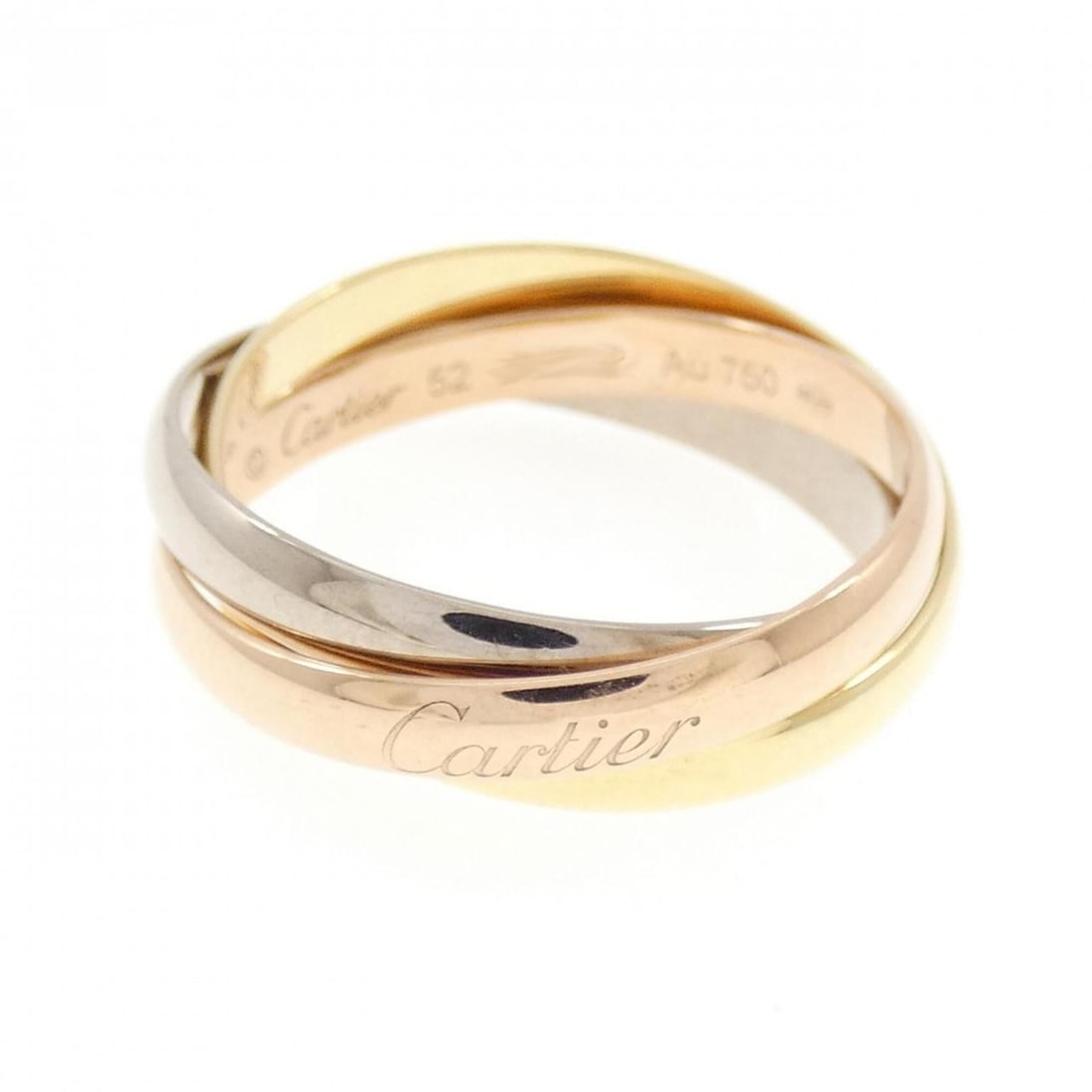 Cartier Trinity Ring: --- Catalog ---Category: SizeUS Size: 6.5Brand Size: 52Category: DesignType: Band ringGender: WomenMaterial: Pink gold (18K), White gold (18K), Yellow gold (18K)Category: GeneralMPN: B4235100Brand: