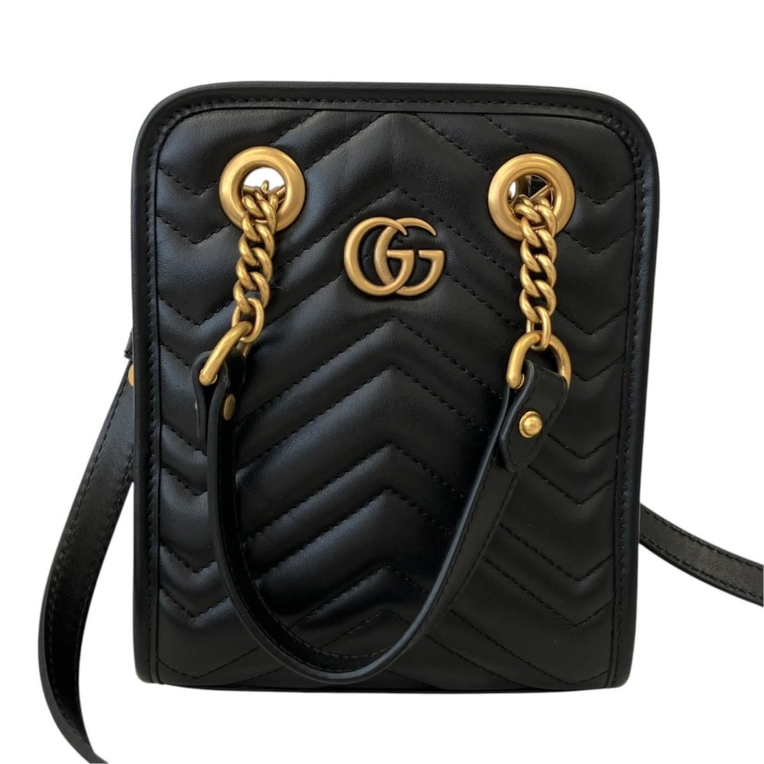 GUCCI GG Marmont Quilted Leather Shoulder Bag 696123 Black Women's: --- Catalog ---Category: SizeSize (HxWxD): 19.5cm x 16cm x 4.5cm / 7.67'' x 6.29'' x 1.77''Strap Length: 100cm - 116cm / 39.36'' - 45.66''Handle Length: 33cm / 12.99''Category: DesignType: Shoulder