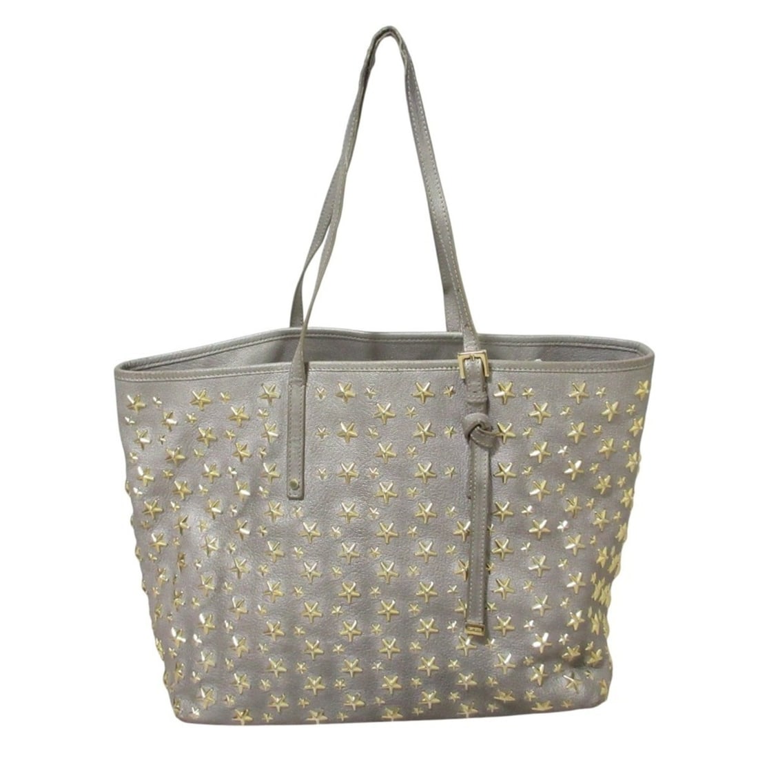 JIMMY CHOO Sasha M Star Studded Leather Tote Bag, Silver, Women's: --- Catalog ---Category: SizeSize (HxWxD): 28cm x 44cm x 16cm / 11.02'' x 17.32'' x 6.29''Handle Length: 52cm / 20.47''Category: DesignType: Tote bagColor: SilverGender: WomenMaterial: Leather