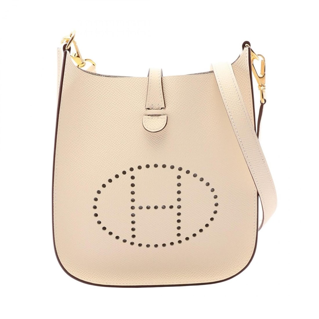 Hermes Evelyne 16 TPM Sellier Shoulder Bag Handbag Leather Calfskin (Cowhide) Veau Epsom Women's: --- Catalog ---Category: SizeSize (HxWxD): 18cm x 16.5cm x 5cm / 7.08'' x 6.49'' x 1.96''Category: DesignType: Handbag, Shoulder bagColor: IvoryGender: WomenMaterial: Epsom leather Category: GeneralBr