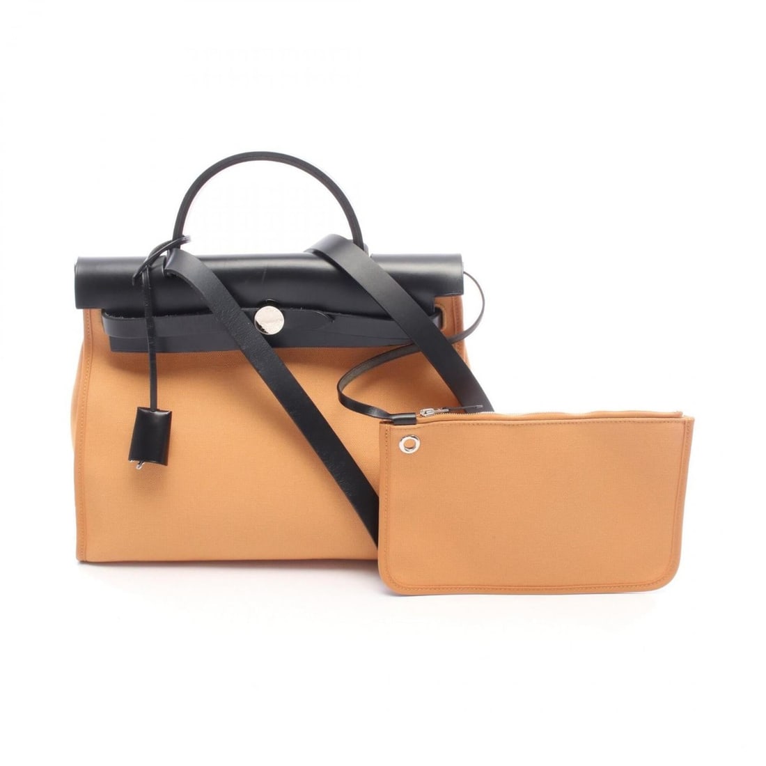 Hermes Herbag Zip PM Natural Sable Handbag, Canvas Leather Vache Hunter Toile Military, Women's, (1 of 13)