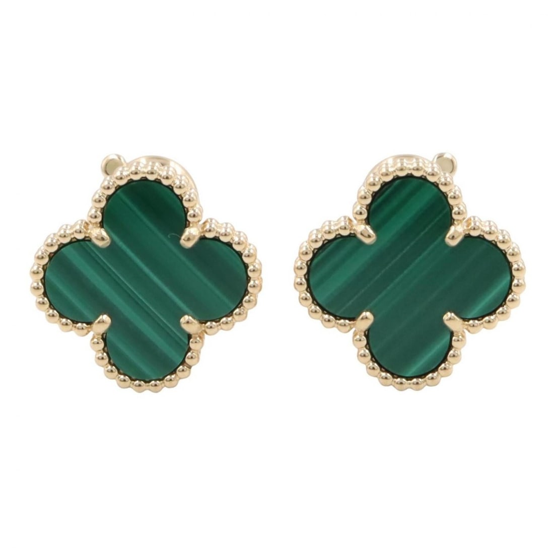 Van Cleef & Arpels Vintage Alhambra Malachite Earrings, 18K (Yellow Gold), Malachite, Women's,: --- Catalog ---Category: SizeSize (HxWxD): 14.50mm x 14.50mm / 0.57'' x 0.57''Category: DesignType: Stud earringsColor: Gold, GreenGender: WomenMaterial: Yellow gold (18K)Category: GeneralMPN: VCARO3Q