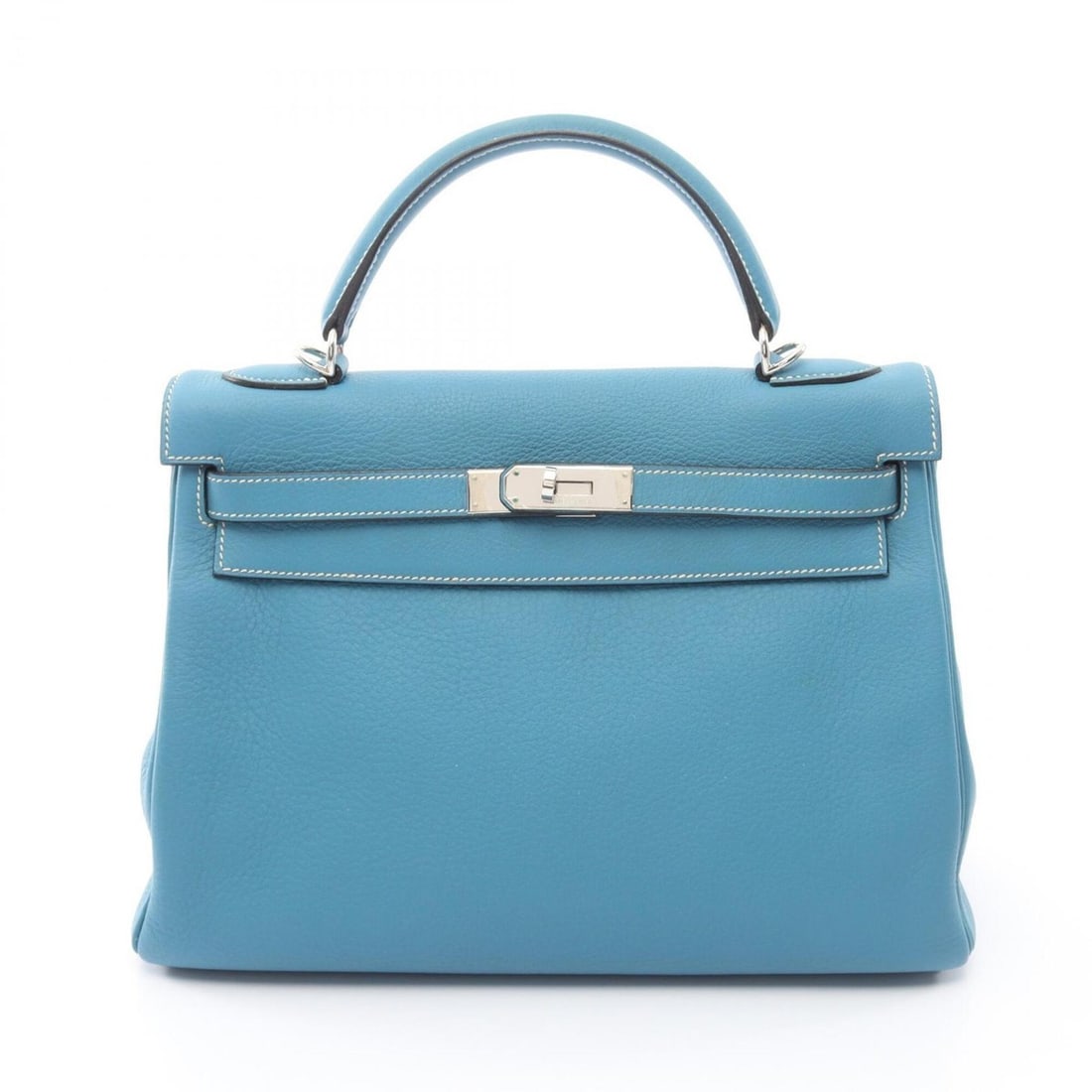 Hermes Kelly 32 2-Way Handbag, Inside Stitching, Leather, Taurillon Clemence Women's, Blue: --- Catalog ---Category: SizeSize (HxWxD): 23cm x 32cm x 12cm / 9.05'' x 12.59'' x 4.72''Category: DesignType: HandbagColor: BlueGender: WomenMaterial: Taurillon clemence leather Category: GeneralBran