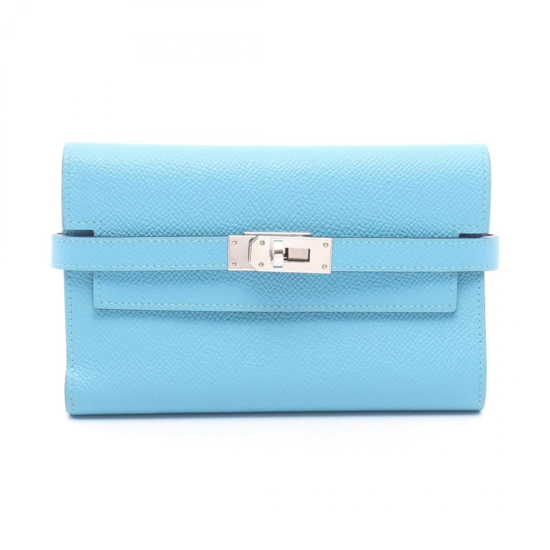 Hermes Kelly Wallet Medium Verso Tri-fold Wallet, Veau Epsom Leather, Women's, Blue (1 of 11)