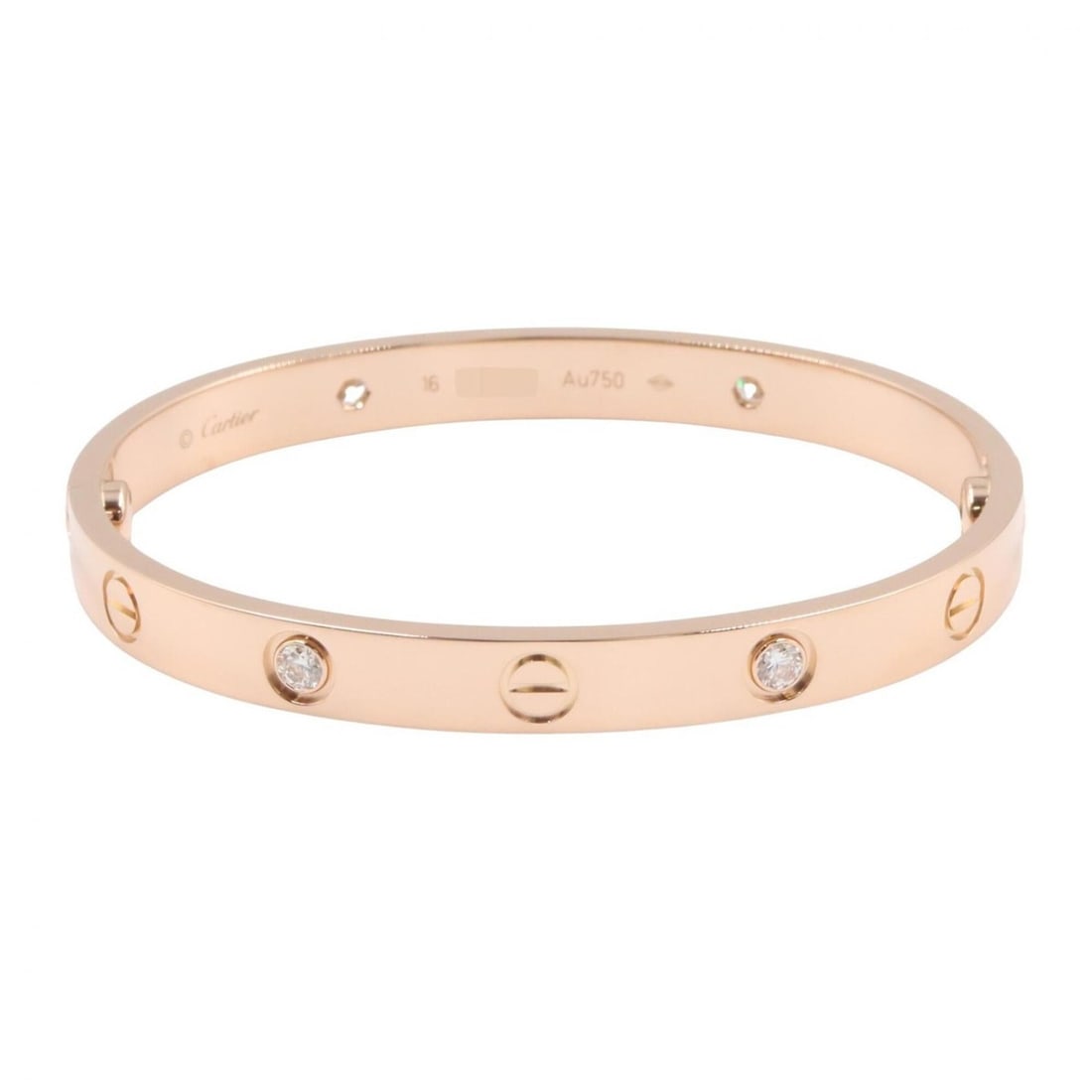 Cartier Love Bracelet 4PD Accessory 18KPG (Pink Gold) Diamond Women's Gold Tone Clear B6069917 (1 of 20)