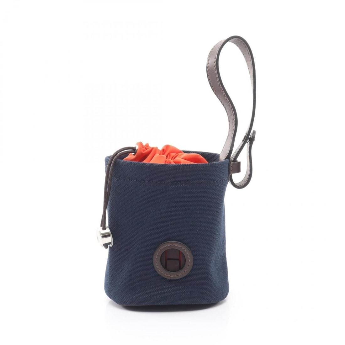 Hermes HERMES Dog Treat Pouch Handbag Canvas Men's Women's Navy Orange H000817EK01: --- Catalog ---Category: SizeSize (HxWxD): 11cm x 10cm / 4.33'' x 3.93''Category: DesignType: Handbag, PouchColor: Navy, OrangeGender: Men,WomenMaterial: Canvas Hardware Color: SilverCategory: General