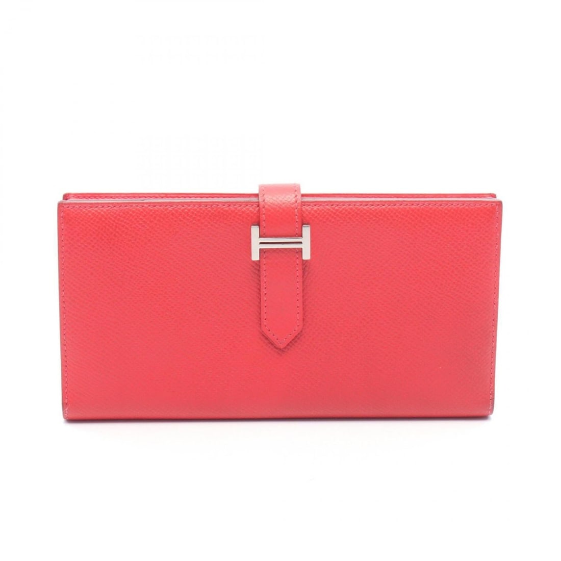 Hermes Bearn Soufflé Bi-fold Long Wallet, Leather, Veau Epsom, Women's, Red (1 of 20)