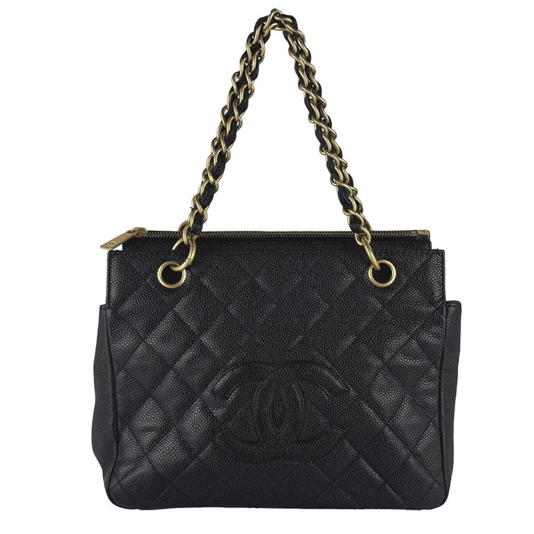 Chanel CHANEL handbag, caviar leather, black, women's z10952 (1 of 20)