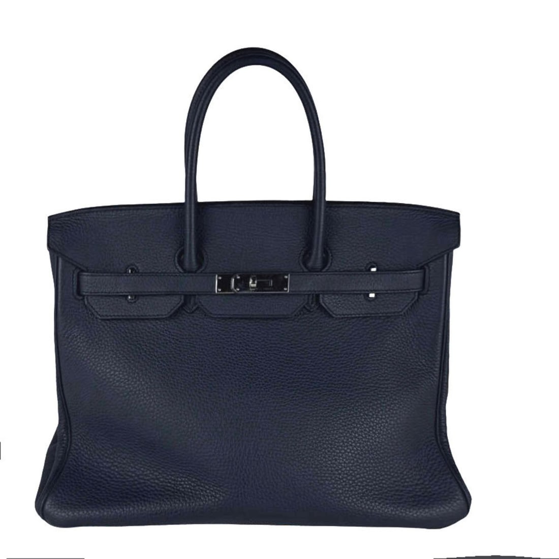 Hermes Birkin 35 handbag, Taurillon Clemence leather, Blue Indigo, Silver, Men's/Women's, z10990 (1 of 13)