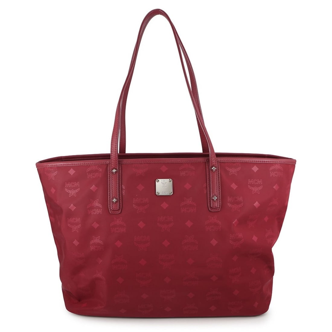 MCM Visetos Studded Nylon Leather Tote Bag MWP7ADT63RY001 Handbag: --- Catalog ---Category: SizeWeight: 490g / 1.08lb.Size (HxWxD): 27.5cm x 48cm x 15cm / 10.82'' x 18.89'' x 5.9''Category: DesignType: Handbag, Tote bagColor: BordeauxGender: WomenClosure: ZipperMater