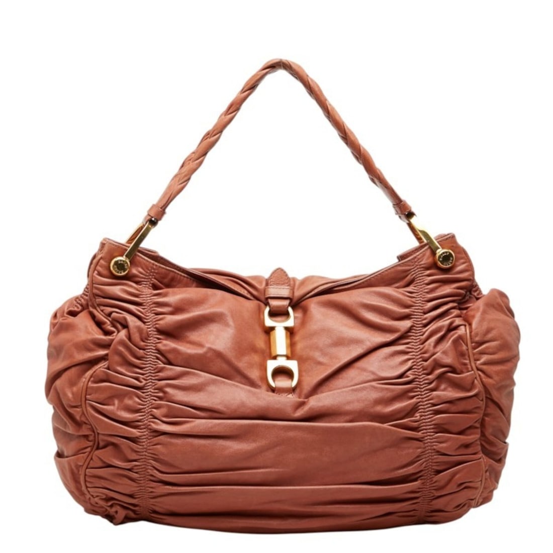 Bally Gathered Braided One-Shoulder Bag Handbag Brown Leather Women's BALLY: --- Catalog ---Category: SizeSize (HxWxD): 27.5cm x 34.5cm x 6cm / 10.82'' x 13.58'' x 2.36''Category: DesignType: Handbag, Shoulder bagColor: BrownGender: WomenMaterial: Leather Category: GeneralBran