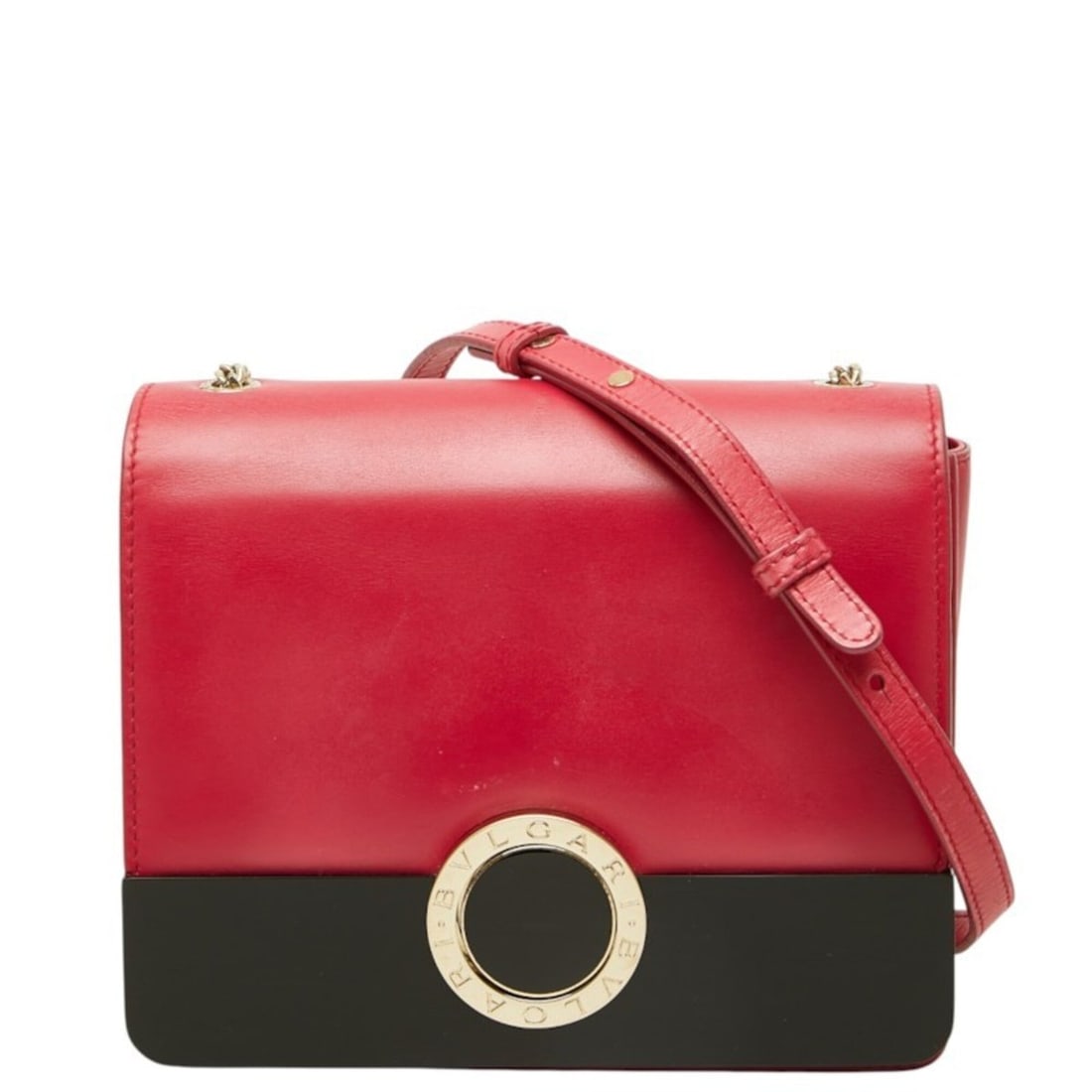 BVLGARI Crossbody Chain Shoulder Bag, Red/Pink Leather, Women's: --- Catalog ---Category: SizeSize (HxWxD): 16.5cm x 18.5cm x 5.5cm / 6.49'' x 7.28'' x 2.16''Category: DesignType: Shoulder bagColor: Pink, Red colorGender: WomenMaterial: Leather Category: GeneralBra
