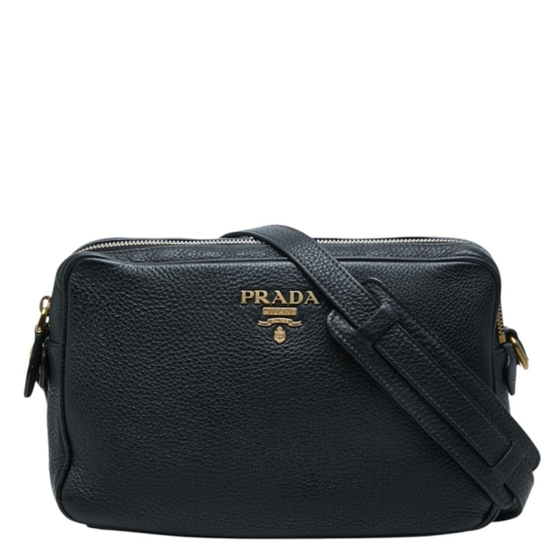 Prada Logo Crossbody Shoulder Bag, Black Leather, Women's PRADA (1 of 14)