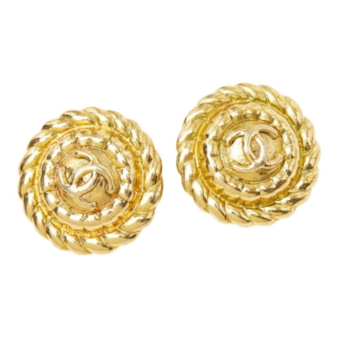 Chanel Coco Mark Vintage Earrings Ear Clip Round Gold Plated Women's CHANEL: --- Catalog ---Category: SizeStone Size (HxW): 29.00mm x 29.00mm / 1.14'' x 1.14''Category: DesignColor: GoldGender: WomenCategory: GeneralBrand: Chanel--- Item List ---Section: ConditionRanking: Rank