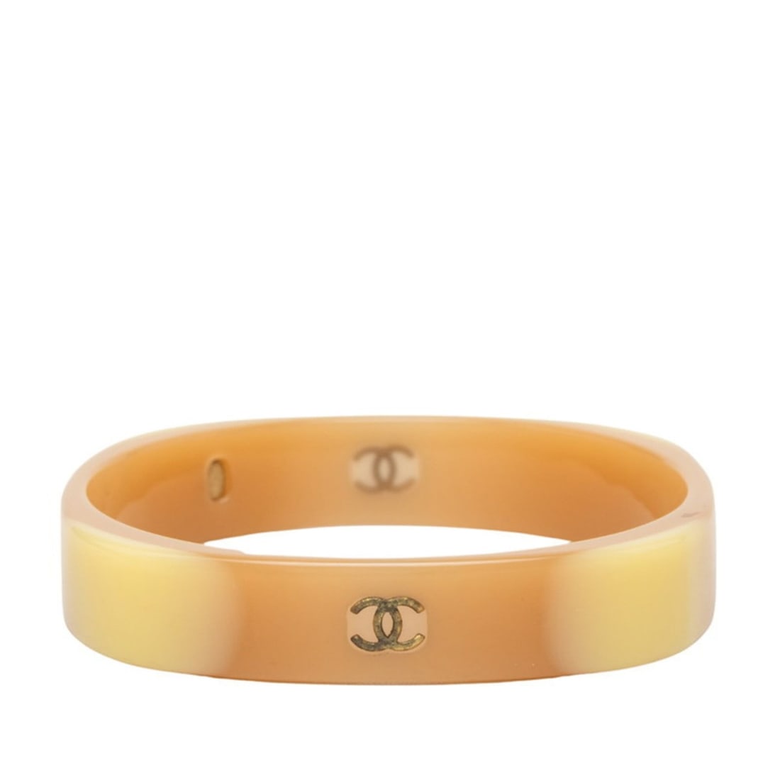 Chanel Coco Mark Bangle, Beige Plastic, Women's.: --- Catalog ---Category: SizeLength: 24cm / 9.44''Category: DesignType: BangleColor: BeigeGender: WomenMaterial: PlasticCategory: GeneralBrand: Chanel--- Item List ---Section: ConditionRanking: Rank B