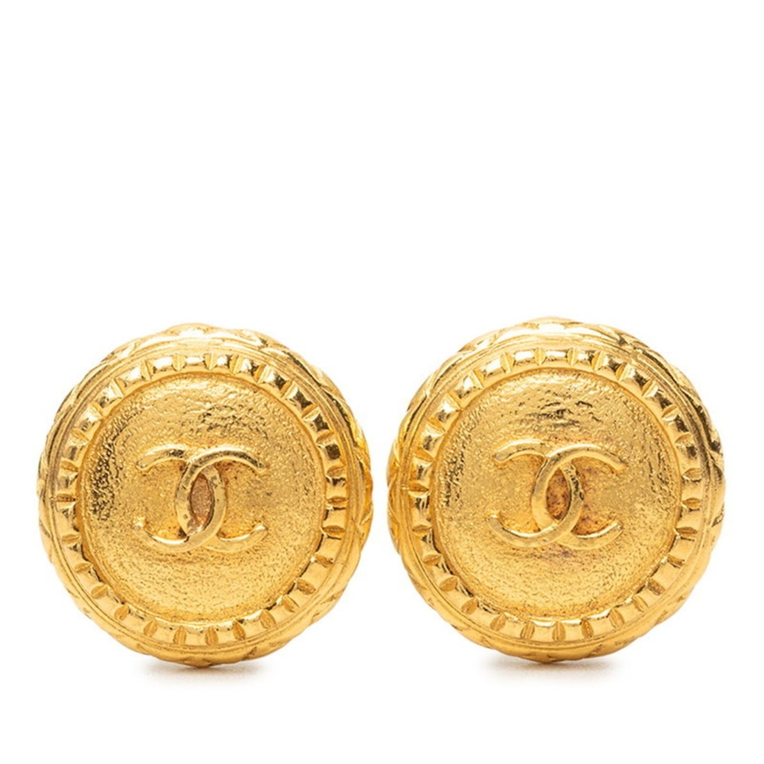 Chanel Vintage Coco Mark Earrings, Gold Plated, Women's CHANEL: --- Catalog ---Category: SizeStone Size (HxW): 29.50mm x 29.50mm / 1.16'' x 1.16''Category: DesignColor: GoldGender: WomenCategory: GeneralBrand: Chanel--- Item List ---Section: ConditionRanking: Rank
