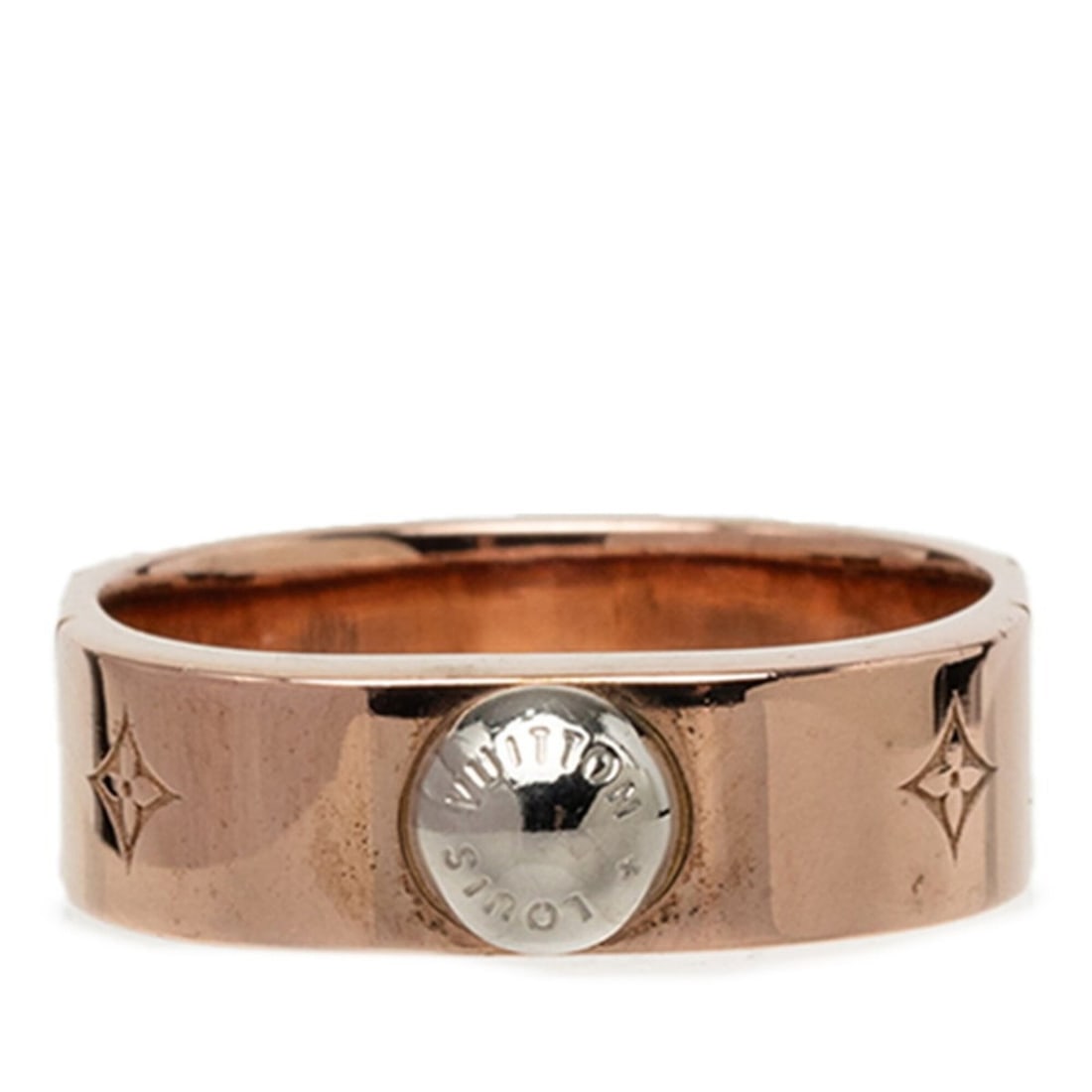 Louis Vuitton Bague Nanogram Ring, Size #L, M00215, Pink Gold Plated, Women's.: --- Catalog ---Category: SizeJP Size: 14.5US Size: 7Category: DesignColor: Pink goldGender: WomenMaterial: Pink goldCategory: GeneralMPN: M00215Brand: Louis Vuitton--- Item List ---Section: ConditionR