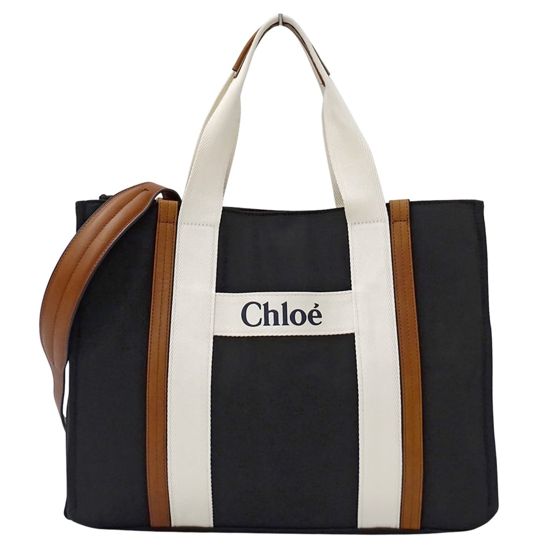 Chloé Chloe handbag for women, brand name, tote bag, shoulder 2-way, canvas, black.: --- Catalog ---Category: SizeSize (HxWxD): 32.5cm x 40.5cm x 14.5cm / 12.79'' x 15.94'' x 5.7''Category: DesignType: Shoulder bag, Tote bagColor: BlackGender: WomenMaterial: Canvas Category: GeneralBr