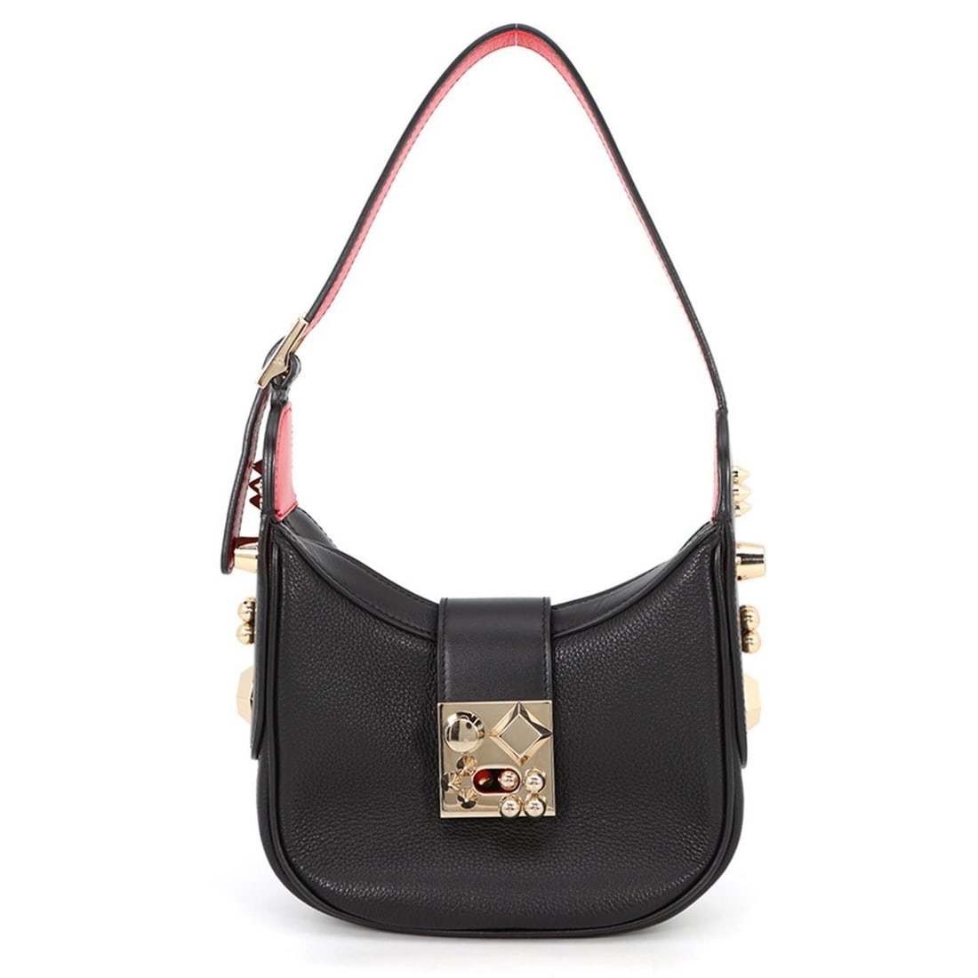 Christian Louboutin Shoulder Bag, Crow Sky Leather, 1225182, Black; Handbag;: --- Catalog ---Category: SizeWeight: 540g / 1.19lb.Size (HxWxD): 13cm x 20cm x 6cm / 5.11'' x 7.87'' x 2.36''Strap Length: 39cm - 111cm / 15.35'' - 43.7''Category: DesignType: Handbag, Shoulder bagCol