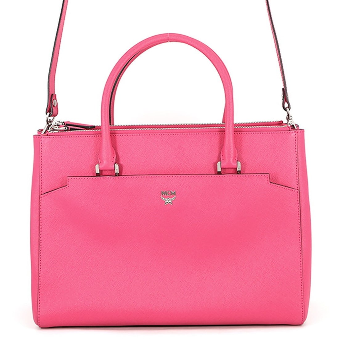MCM Leather Tote Bag MWT4SED07PF001 2-way Handbag: --- Catalog ---Category: SizeWeight: 1.54kg / 3.39lb.Size (HxWxD): 27cm x 34cm x 13cm / 10.62'' x 13.38'' x 5.11''Strap Length: 106cm - 116cm / 41.73'' - 45.66''Category: DesignType: Handbag, Tote bag