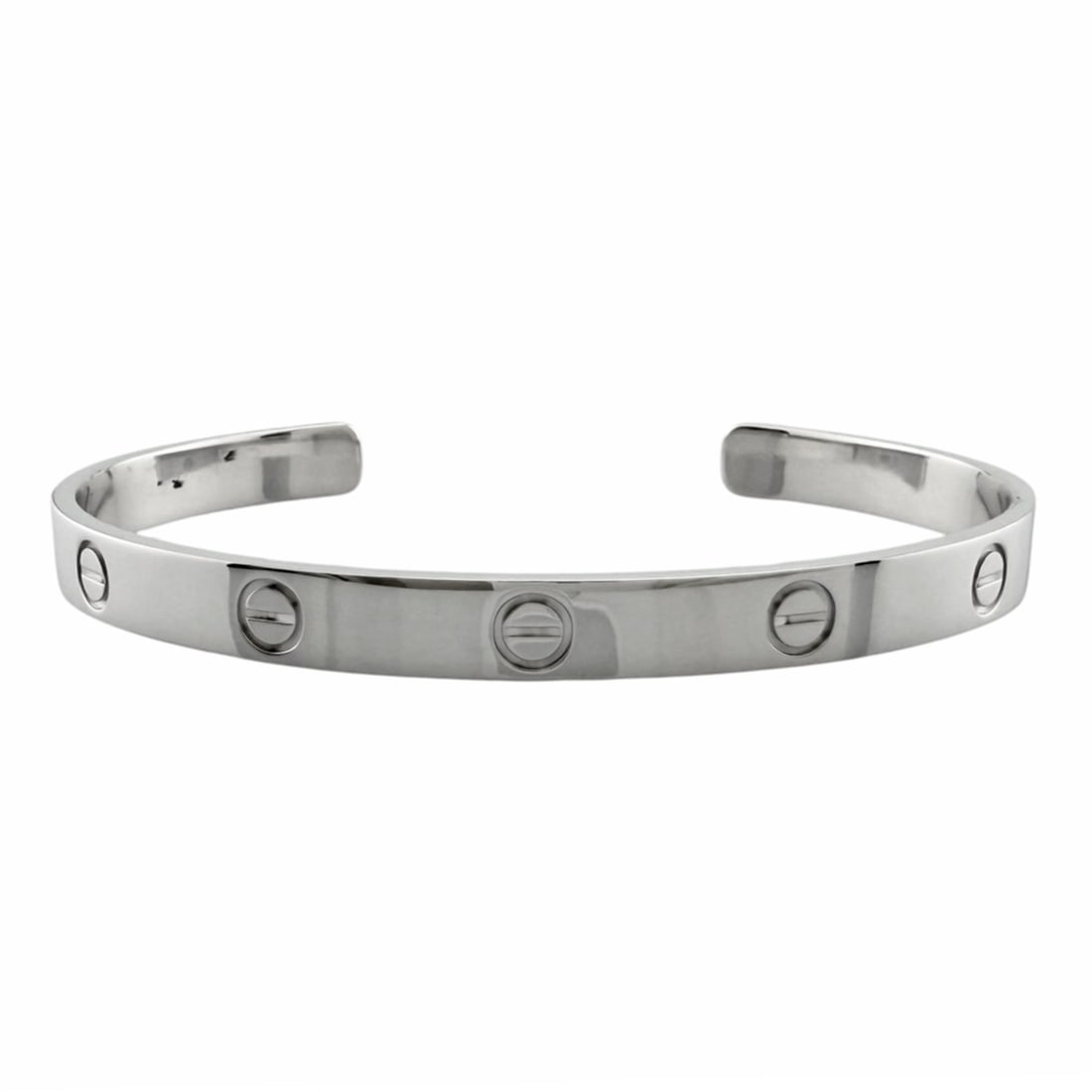 Cartier Bangle, 18K White Gold, Women's, CARTIER: --- Catalog ---Category: SizeLength: 17.5cm / 6.88''Category: DesignType: BangleColor: White goldGender: WomenMaterial: White goldCategory: GeneralBrand: CartierCountry of Origin: France--- Item List 