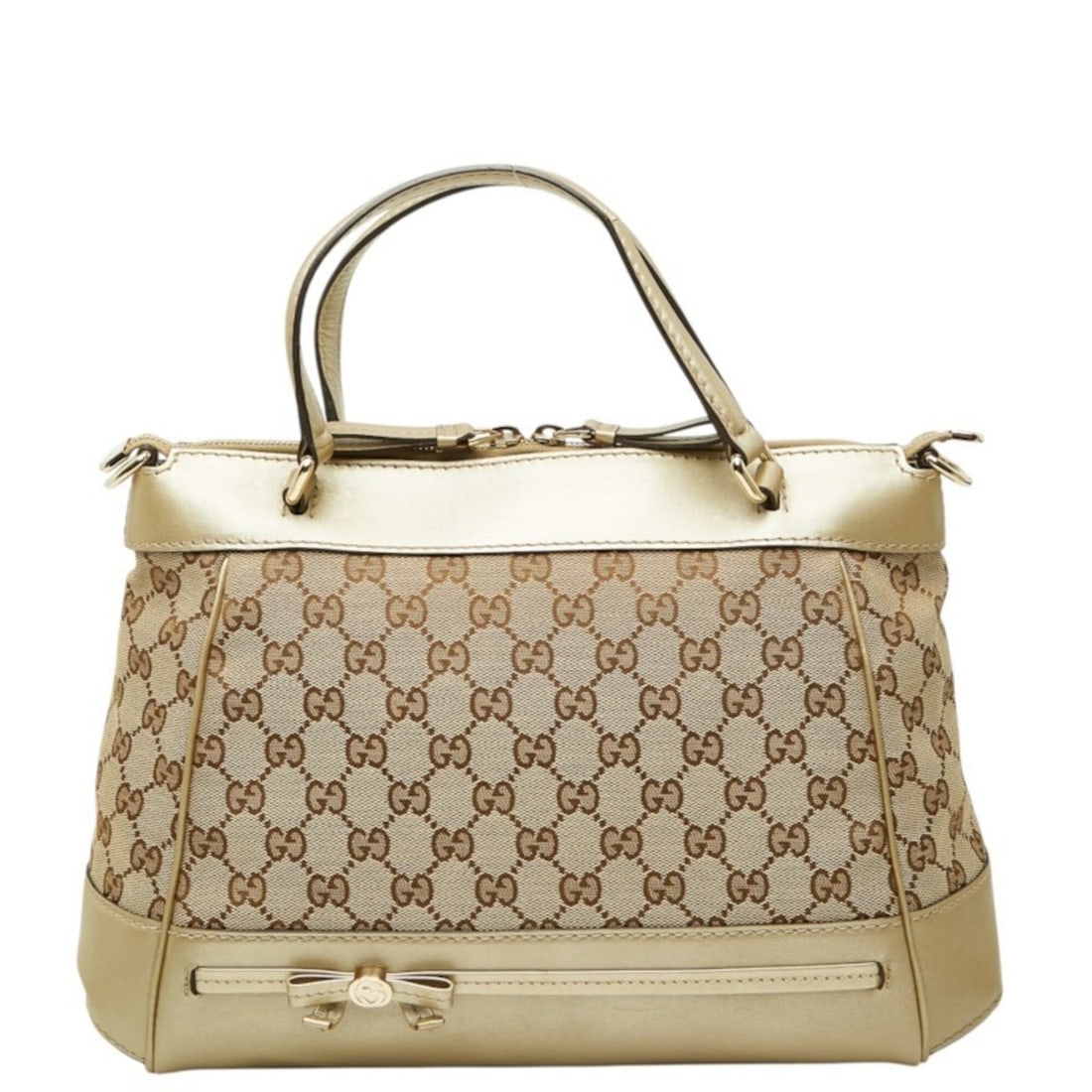 Gucci GG Canvas Mayfair Handbag 269894 Beige Gold Leather Women's GUCCI: --- Catalog ---Category: SizeSize (HxWxD): 23.5cm x 29cm x 11.5cm / 9.25'' x 11.41'' x 4.52''Category: DesignType: HandbagColor: Beige, Beige gold, GoldGender: WomenMaterial: Canvas , Leather Category