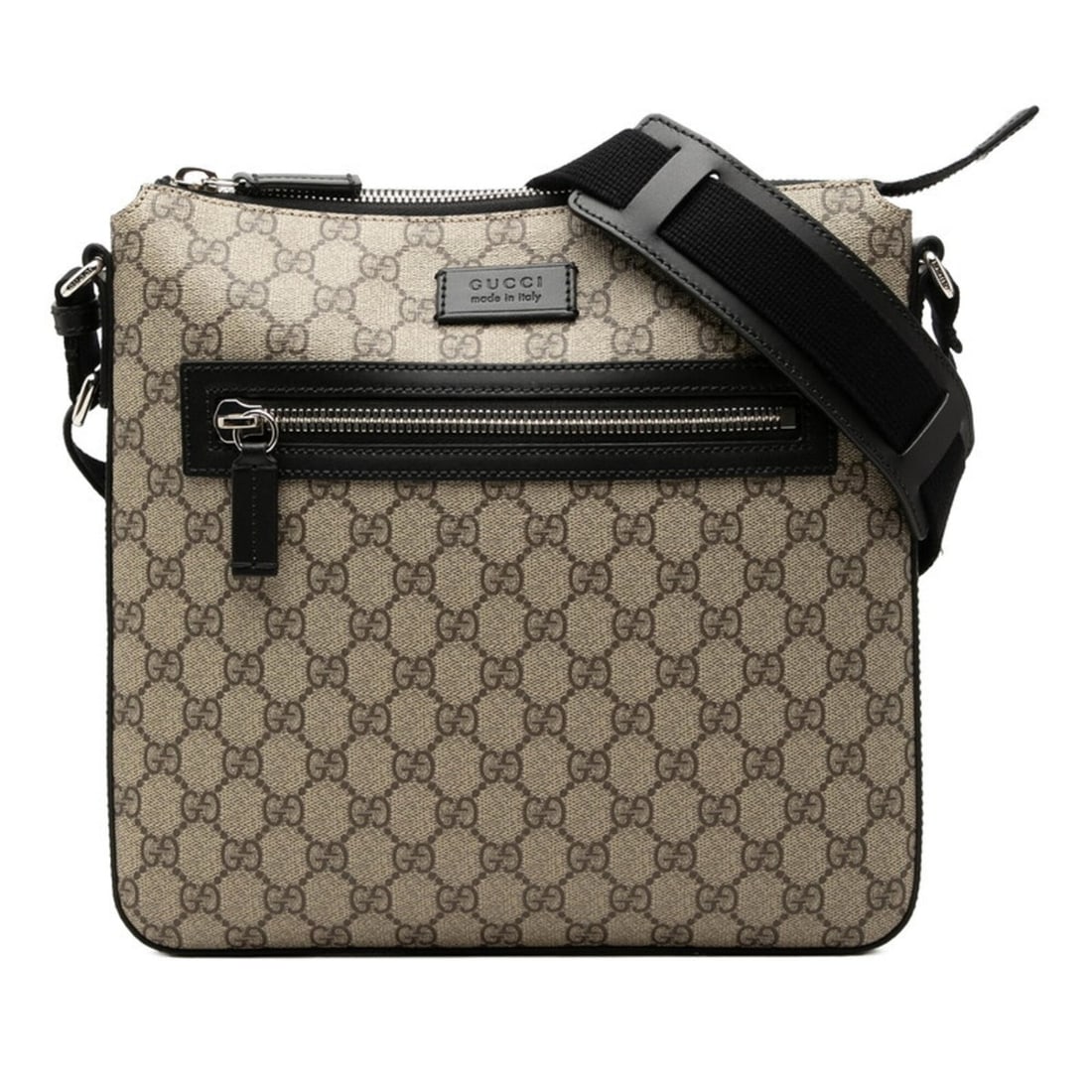 Gucci GG Supreme Crossbody Shoulder Bag 779846 Beige Black Leather Women's GUCCI: --- Catalog ---Category: SizeSize (HxWxD): 27.5cm x 28cm x 3cm / 10.82'' x 11.02'' x 1.18''Category: DesignType: Shoulder bagColor: Beige, BlackGender: WomenMaterial: PVC , Leather Category: GeneralMP