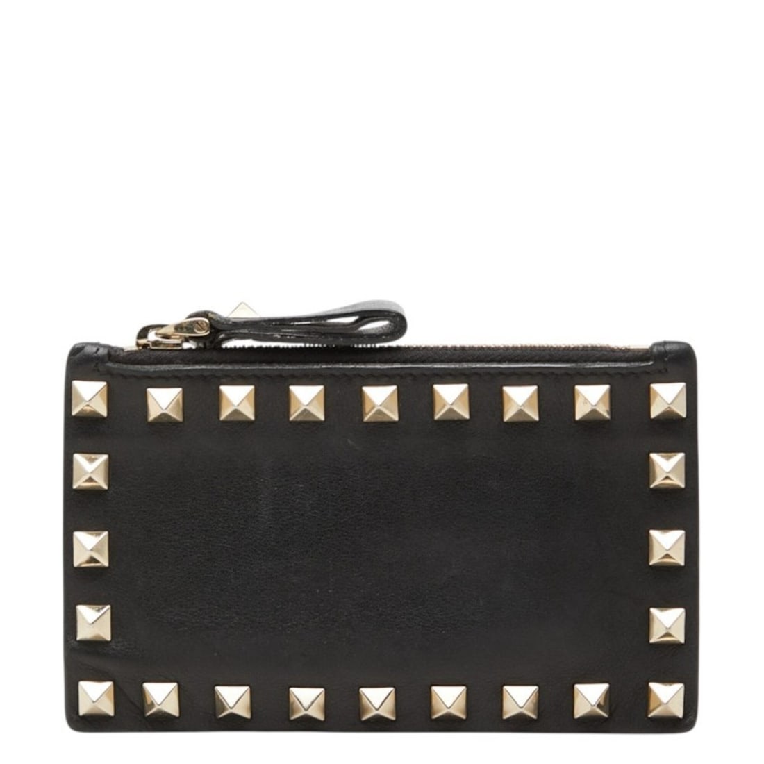 Valentino Rockstud Wallet/Coin Purse/Card Case, Black Leather, Metal, Women's VALENTINO (1 of 16)