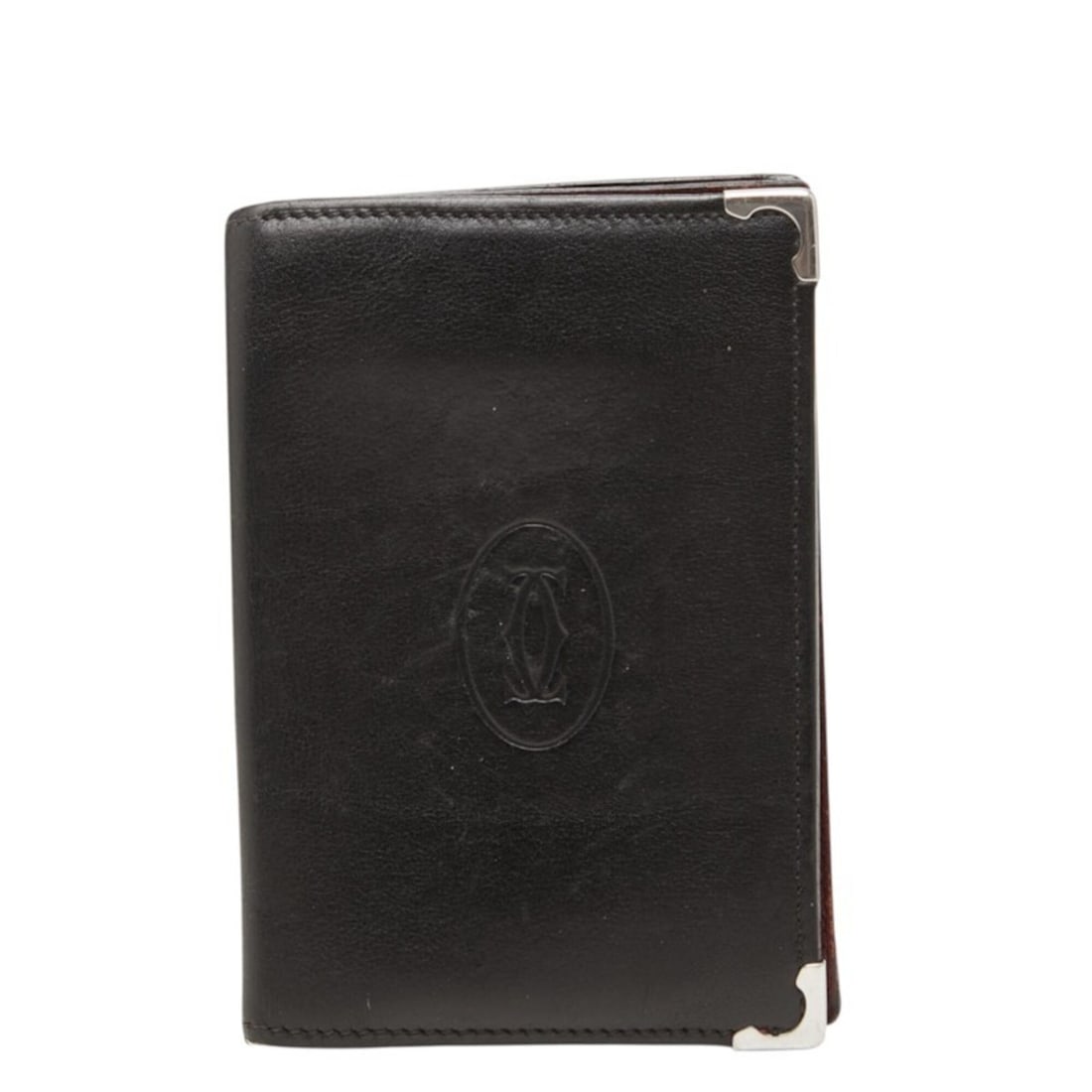 Cartier Cabochon Business Card Holder/Card Case, Black Leather, Women's, CARTIER (1 of 15)