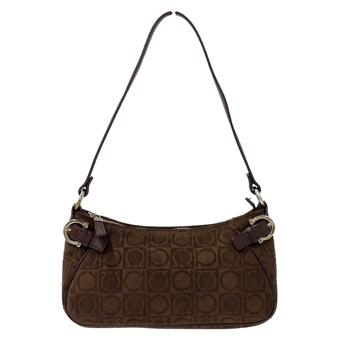 Salvatore Ferragamo Ferragamo handbag for women, Gancini design, suede, brown, AU 21 4435,: --- Catalog ---Category: SizeSize (HxWxD): 11.5cm x 22.5cm x 7cm / 4.52'' x 8.85'' x 2.75''Category: DesignType: Handbag, Shoulder bagColor: BrownGender: WomenMaterial: Suede Category: GeneralBrand: S