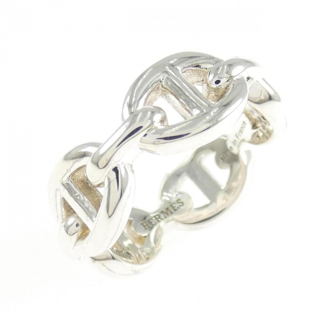 Hermes Hermès Chaine d'Ancre Enchainée Ring: --- Catalog ---Category: SizeUS Size: 5Brand Size: 49Category: DesignType: Band ringGender: WomenMaterial: Silver 925Category: GeneralBrand: Hermes--- Item List ---Section: ConditionRanking: Rank A