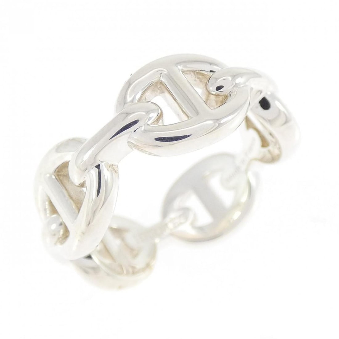 Hermes Hermès Chaine d'Ancre Enchainée Ring: --- Catalog ---Category: SizeUS Size: 4.5Brand Size: 48Category: DesignType: Band ringGender: WomenMaterial: Silver 925Category: GeneralMPN: H109507BBrand: Hermes--- Item List ---Section: ConditionRan