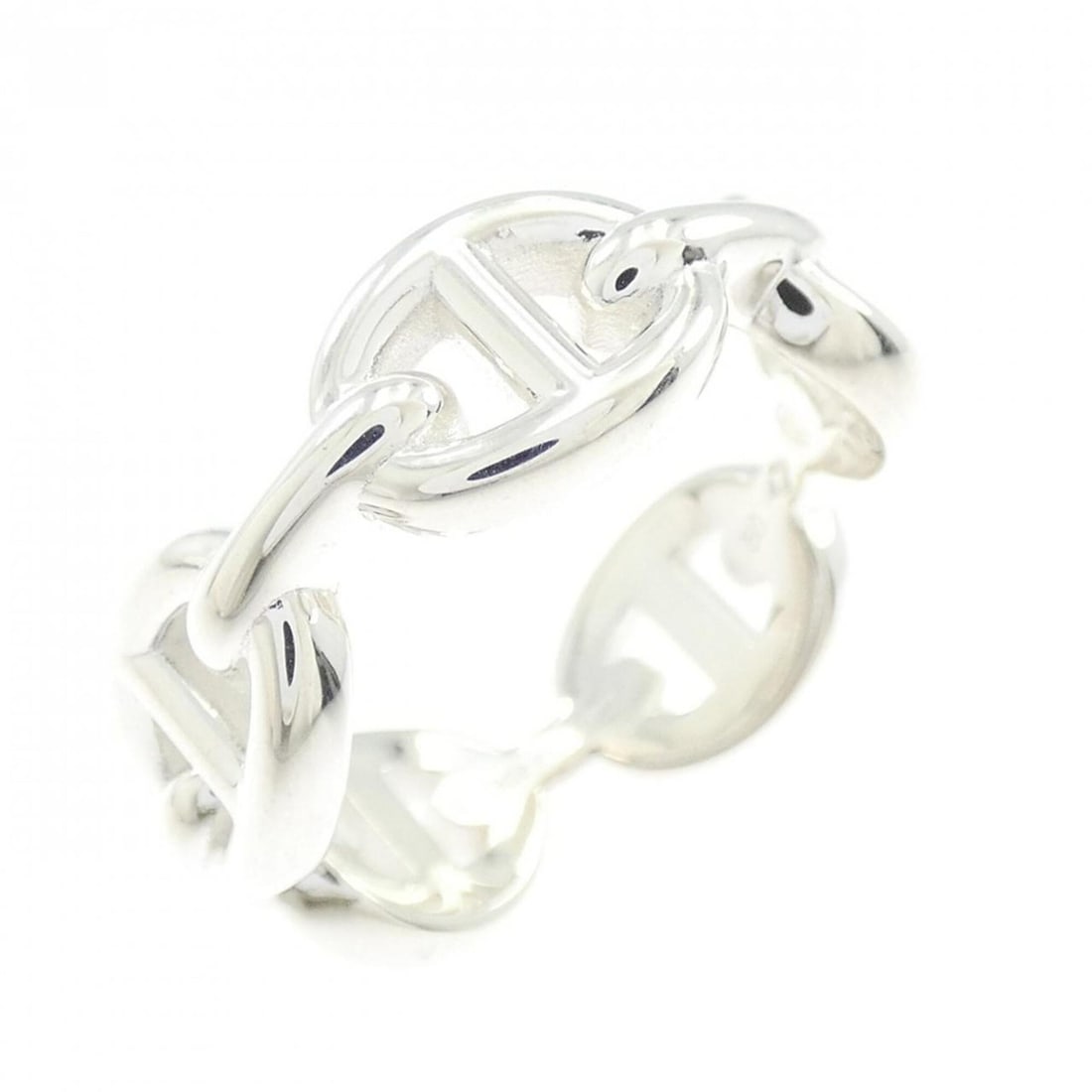 Hermes Hermès Chaine d'Ancre Enchainée Ring: --- Catalog ---Category: SizeUS Size: 5.5Brand Size: 50Category: DesignType: Band ringGender: WomenMaterial: Silver 925Category: GeneralMPN: H109507BBrand: Hermes--- Item List ---Section: