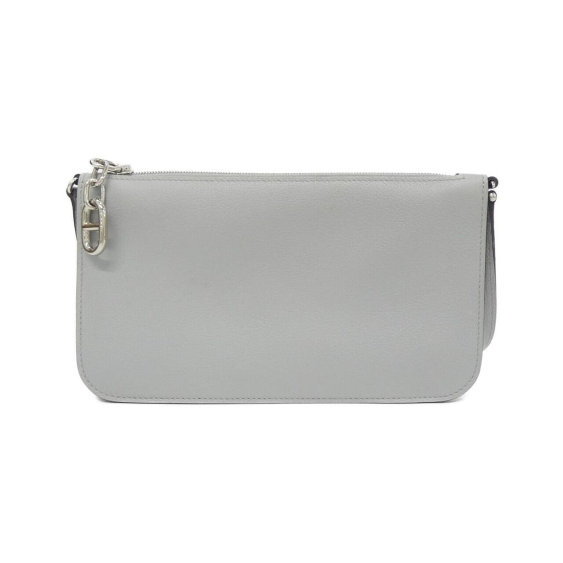 Hermes Zip Ango To Go Chaine d'Ancre 086888CK Handbag Pouch: --- Catalog ---Category: SizeSize (HxWxD): 11.5cm x 21cm x 2cm / 4.52'' x 8.26'' x 0.78''Category: DesignType: Handbag, PouchColor: GrayGender: Men,WomenHardware Color: SilverCategory: GeneralMPN: