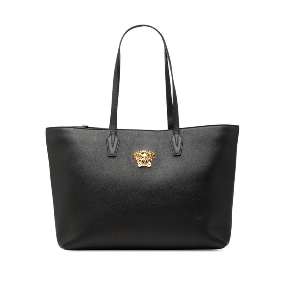 Versace Medusa Tote Bag, Black and Gold Leather, Women's.: --- Catalog ---Category: SizeSize (HxWxD): 27cm x 36cm x 13cm / 10.62'' x 14.17'' x 5.11''Category: DesignType: Tote bagColor: BlackGender: WomenMaterial: Leather Category: GeneralBrand: Versace--- It