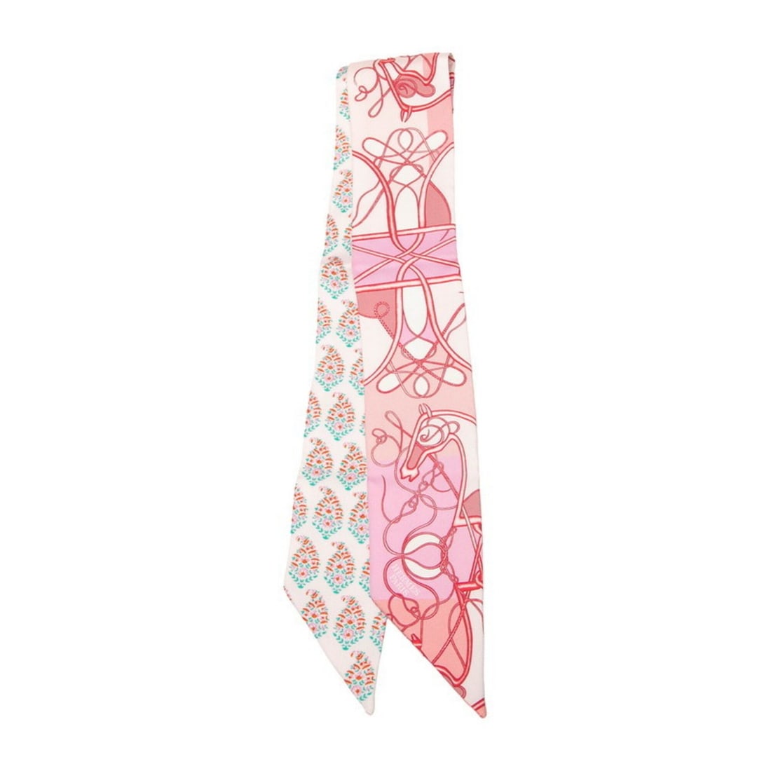 Hermes Twilly Whip Block Scarf/Muffler, Pink Multicolor Silk, Women's HERMES: --- Catalog ---Category: SizeSize (LxW): 86cm x 5cm / 33.85'' x 1.96''Category: DesignType: ScarfColor: Multi-color, PinkGender: WomenMaterial: Silk Category: GeneralBrand: Hermes--- Item List ---Sect