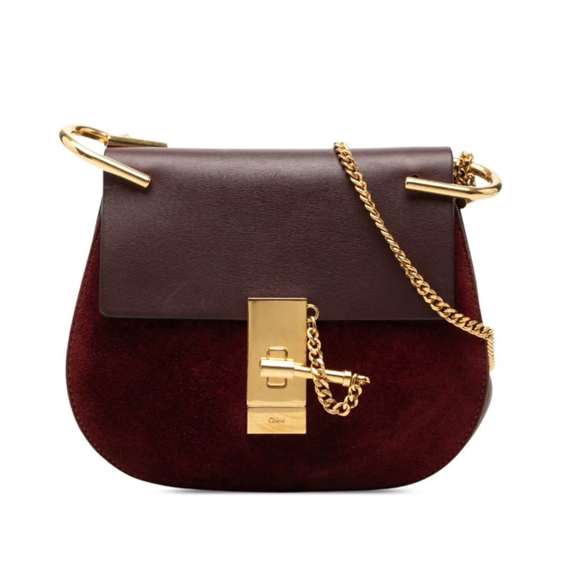Chloé Chloe Drew Crossbody Shoulder Bag, Bordeaux Suede Leather, Women's: --- Catalog ---Category: SizeSize (HxWxD): 17cm x 19.5cm x 6.5cm / 6.69'' x 7.67'' x 2.55''Category: DesignType: Shoulder bagColor: BordeauxGender: WomenMaterial: Suede , Leather Category: GeneralBran