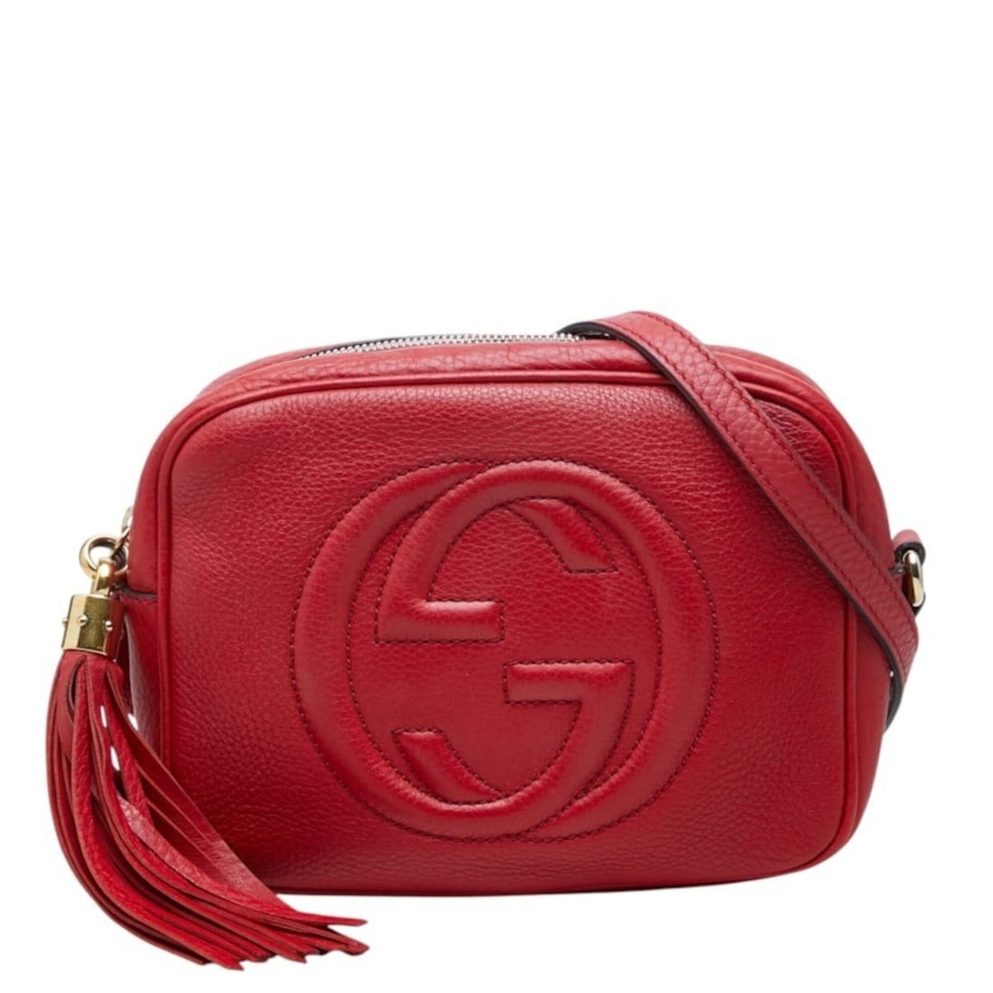 Gucci Interlocking G Soho Crossbody Shoulder Bag 308364 Red Leather Women's GUCCI (1 of 12)