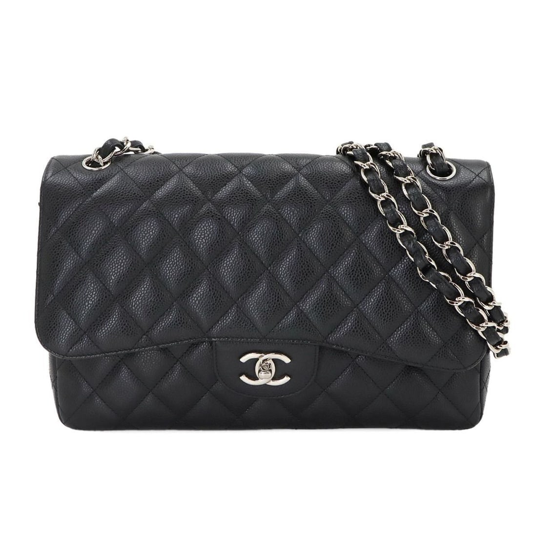 Chanel Matelasse 30 Chain Shoulder Handbag, Caviar Leather, Black with Silver Hardware: --- Catalog ---Category: SizeWeight: 1.08kg / 2.38lb.Size (HxWxD): 19cm x 30cm x 9cm / 7.48'' x 11.81'' x 3.54''Strap Length: 74cm - 125cm / 29.13'' - 49.21''Category: DesignType: Handbag, Shoulder ba
