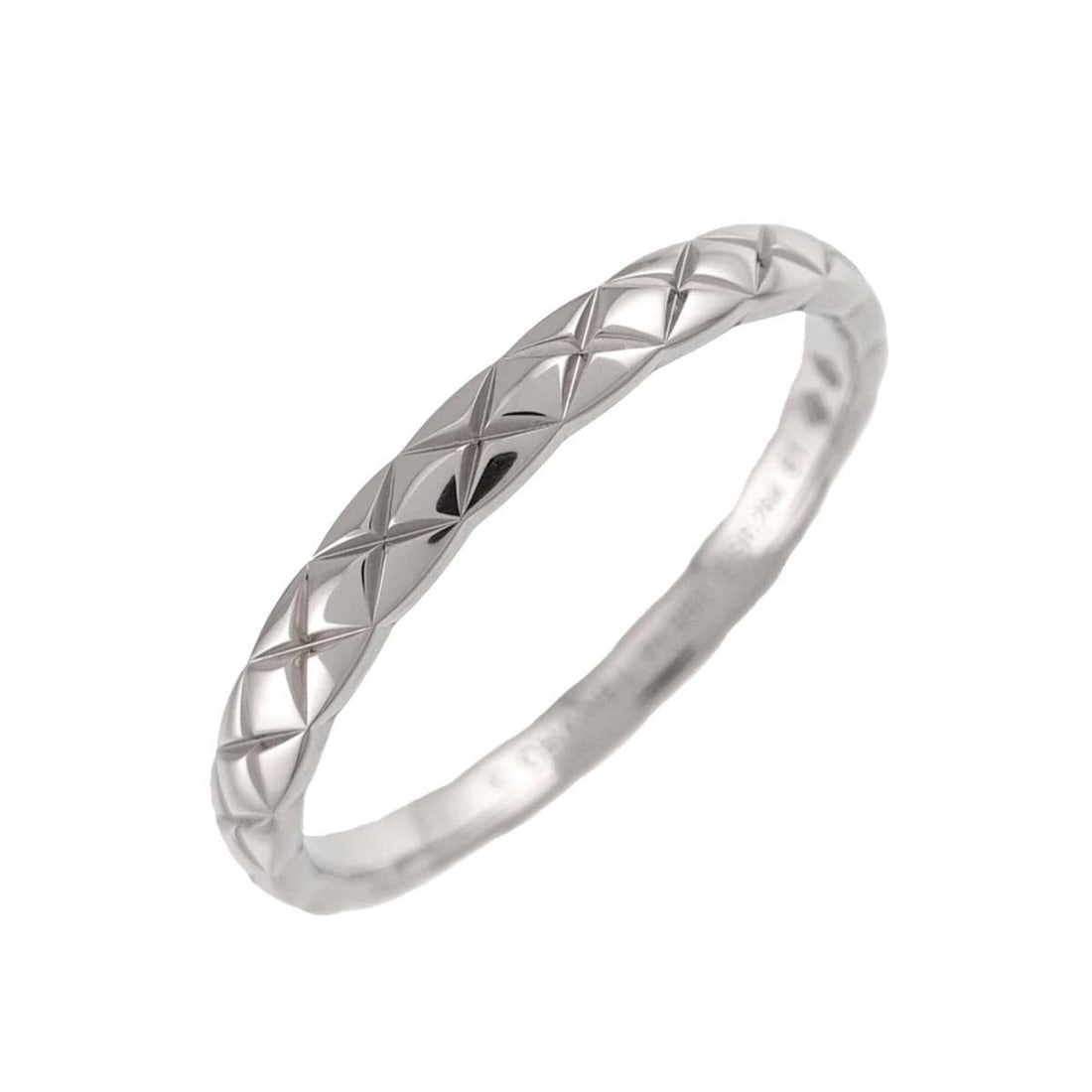 Chanel Coco Crush Small SM #61 Ring, Platinum, Matelassé Design. (1 of 10)