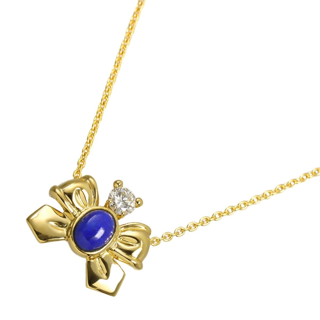 Christian Dior Lapis Lazuli Diamond Necklace, 40cm, 18K Yellow Gold (750): --- Catalog ---Category: SizePendant Size: 15mm x 17.4mm / 0.59'' x 0.68''Neck Circumference: 40 cm / 15.74''Category: DesignStone: Diamond, Lapis lazuliGender: WomenMaterial: Yellow gold