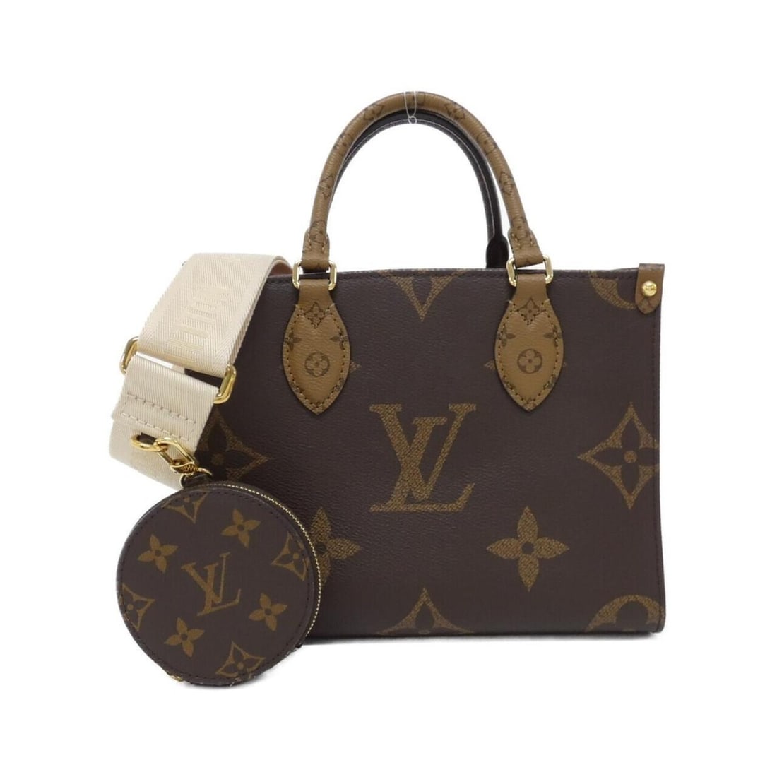 Louis Vuitton Monogram Giant OnTheGo PM M46373 Handbag: --- Catalog ---Category: SizeSize (HxWxD): 19cm x 25cm x 11cm / 7.48'' x 9.84'' x 4.33''Category: DesignType: Handbag, PouchColor: MarronGender: WomenMaterial: Coated canvas Hardware Color: GoldCatego