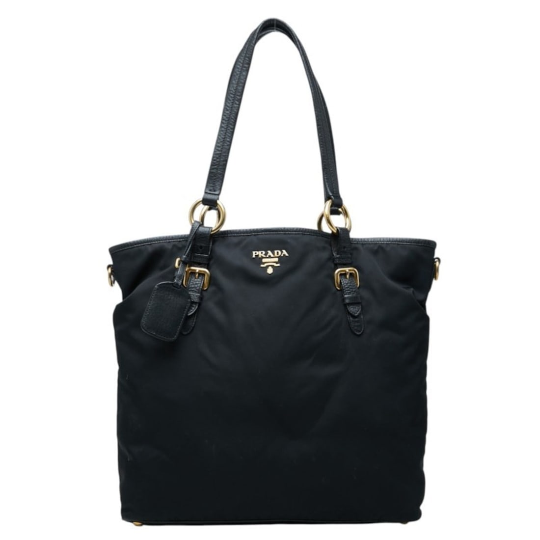 Prada Logo Tote Bag, Black Nylon Leather, Women's PRADA: --- Catalog ---Category: SizeSize (HxWxD): 34.5cm x 35.5cm x 13.5cm / 13.58'' x 13.97'' x 5.31''Category: DesignType: Tote bagColor: BlackGender: WomenMaterial: Nylon , Leather Category: GeneralBrand: