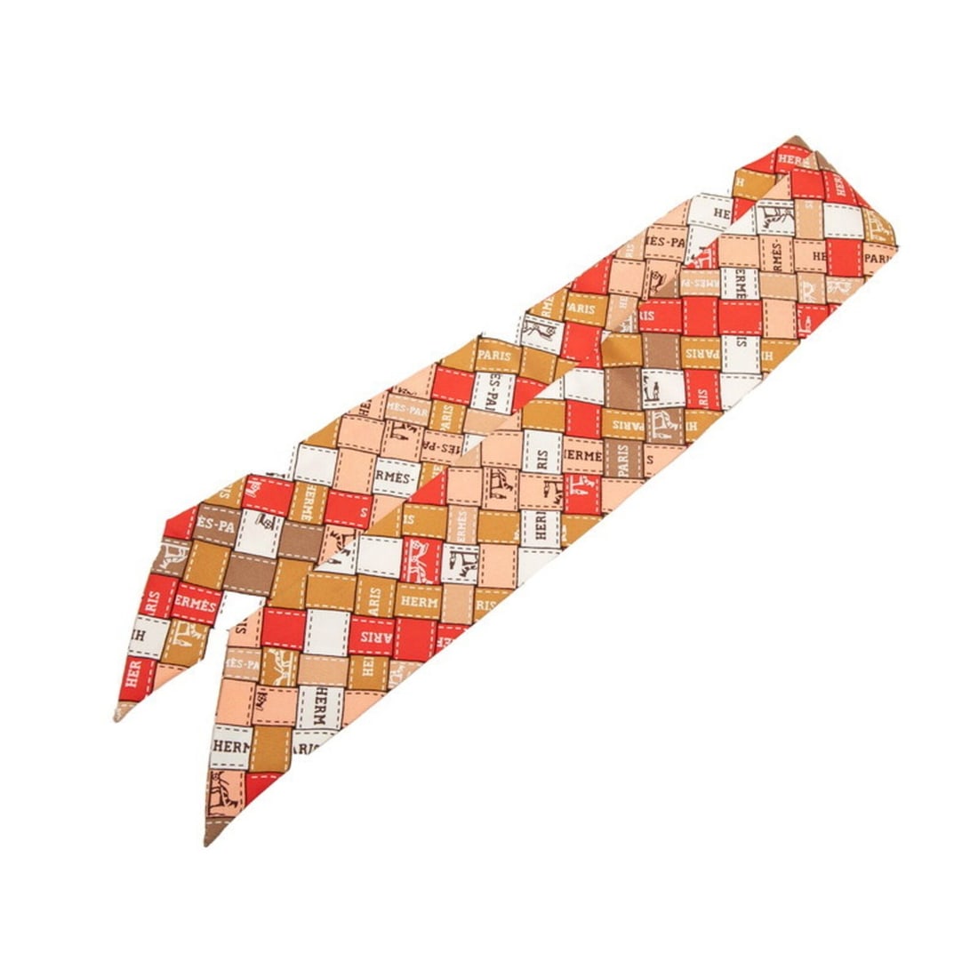 Hermes Twilly Bolduc au Carre Scarf/Muffler, Red/Multicolor Silk, Women's: --- Catalog ---Category: SizeSize (LxW): 85cm x 4.8cm / 33.46'' x 1.88''Category: DesignType: ScarfColor: Multi-color, Red colorGender: WomenMaterial: Silk Category: GeneralBrand: Hermes--- Item List 